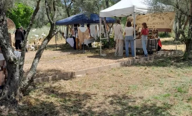 Marché local avec L'ama Salvatica - Conservatoire des amoureux des plantes du maquis à Porto Vecchio, Corte, Les petits fauteuils